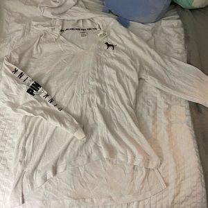 PINK white hooded sweatshirt